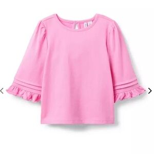 Pink Kids Ruffle Sleeve Top
